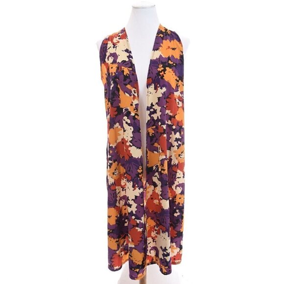 Lularoe Joy Floral Art-to-Wear Colorful Vest Duster Cardigan Unicorn Women Sz S - Picture 11 of 11